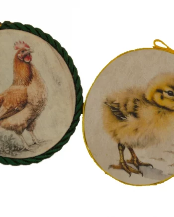 SEFRAH Vintage Holztäfelchen Hof-Huhn